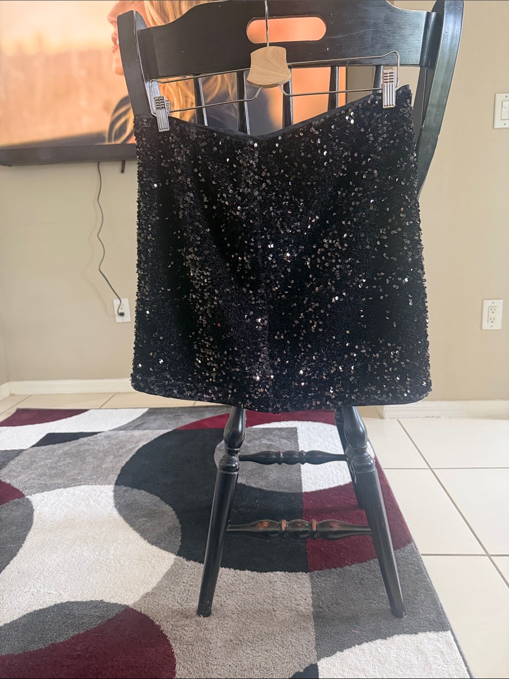 H&M Black Sequin Mini Skirt